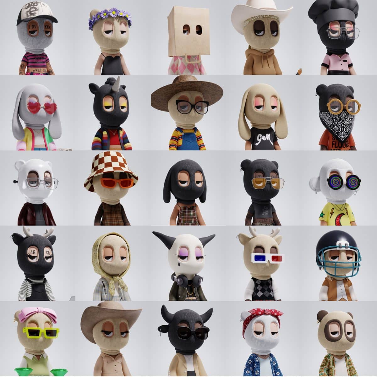 collage de plusieurs avatars NFT de la collection KID appelée BEAST NFT