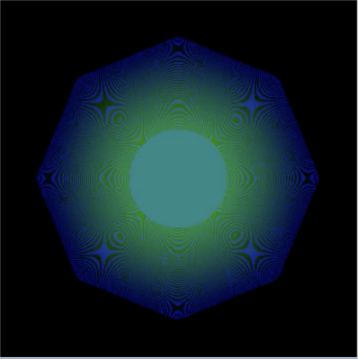 Un alambic du Quantum NFT, un point bleu-vert pixélisé.