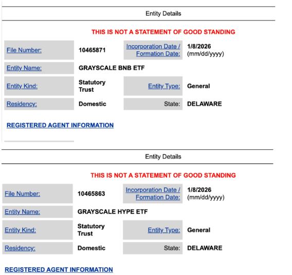 Grayscale se prépare au lancement de Crypto ETF avec les enregistrements BNB et HYPE Trust
